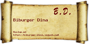Biburger Dina névjegykártya